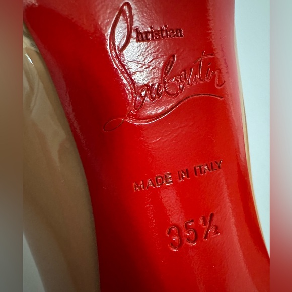 $795 Christian Louboutin Beige Nude “New Simple” Heel Pumps Shoes 35.5 - Picture 8 of 13